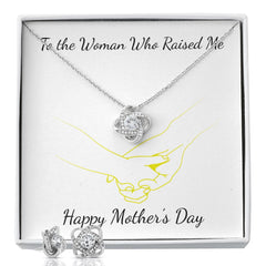 Mothers Day Inserts-02 Love Knot Earring & Necklace Set