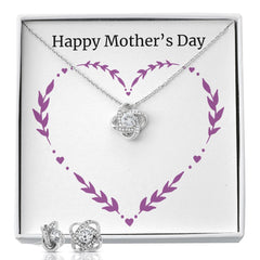 mothersdayitem-04(1) Love Knot Earring & Necklace Set