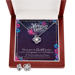 Happy Mothers Day, Mama was my Greatest Love Knot Earring & Necklace Set