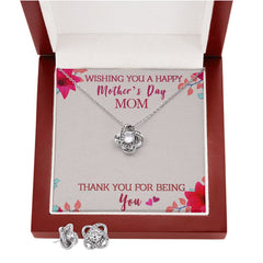Wishing you a happy Mothers day 4 Love Knot Earring & Necklace Set