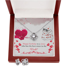 coupel 2e Love Knot Earring & Necklace Set