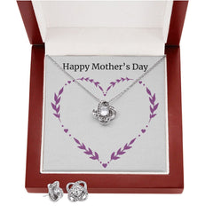 mothersdayitem-04 Love Knot Earring & Necklace Set