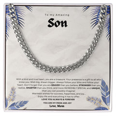 To My Amazing Son Cuban Link Chain For Him