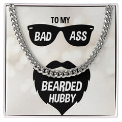 To My Badass Bearded Hubby Men Cuban Link Chain