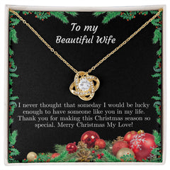 To My Beautiful Wife Merry Christmas My Love Necklace