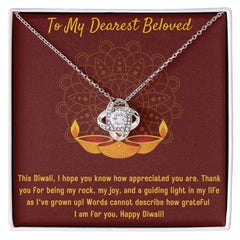 To MY Beloved Love Knot Necklace Diwali Necklace set