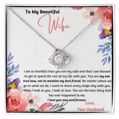 Holiday Special! To My Beautiful Wife One True Love Knot Necklace Set