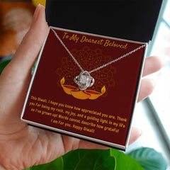 To MY Beloved Love Knot Necklace Diwali Necklace set