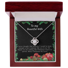 To My Beautiful Wife Merry Christmas My Love Necklace