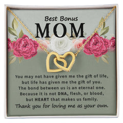 Best bonus mom- Interlocking Hearts necklace
