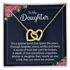To my daughter - it's a special bond Interlocking Hearts necklace