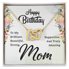 Happy Birthday Mom. Interlocking Hearts necklace template