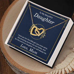 To my beautiful daughter - I love you Interlocking Hearts necklace