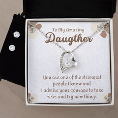 69 Forever Love Necklace and Cubic Zirconia Earring Set