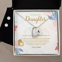 13 Forever Love Necklace and Cubic Zirconia Earring Set