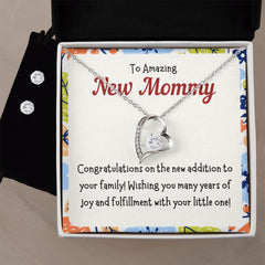75 Forever Love Necklace and Cubic Zirconia Earring Set
