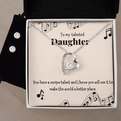 83 Forever Love Necklace and Cubic Zirconia Earring Set