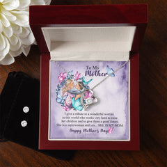 Mothers day design Forever Love Necklace and Cubic Zirconia Earring Set