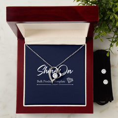 Forever Love Necklace and Cubic Zirconia Earring Set