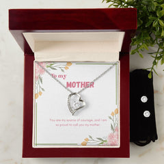 89 Forever Love Necklace and Cubic Zirconia Earring Set