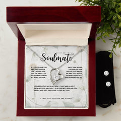 To My Beautiful Soulmate... Forever Love Necklace and Cubic Zirconia Earring Set