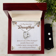 69 Forever Love Necklace and Cubic Zirconia Earring Set