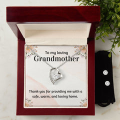46 Forever Love Necklace and Cubic Zirconia Earring Set