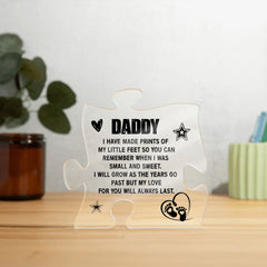 Daddy - newborn little feet Acrylic Puzzle Plaque, Fathers Day Gift