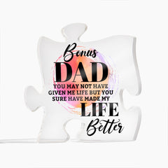 Bonus Dad Acrylic Puzzle Plaque Fathers Day Gift