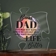 Bonus Dad Acrylic Puzzle Plaque Fathers Day Gift