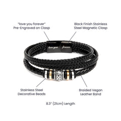 Meaningful Father's Day Gift: "To My Dad - You Are My Rock" Love You Forever Men's Bracelet