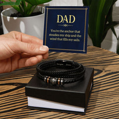Heartwarming Father's Day Gift: Dad, You're the Anchor, Love You Forever Men's Bracelet