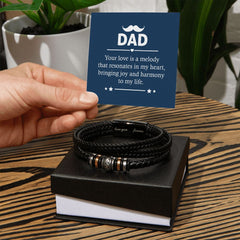 Melodious Father's Day Gift: "Dad - Your Love Sings Like a Melody" Love You Forever Men's Bracelet