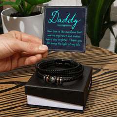 Radiant Father's Day Gift: "Daddy, Your Love Shines Like Sunshine" Love You Forever Men's Bracelet