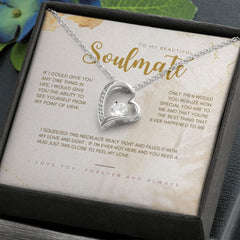 To My Beautiful Soulmate Forever Love Necklace, Valentine's Day Gift for Her