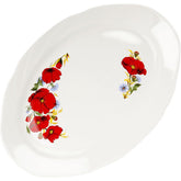 Serving Dish Red Poppies Porcelain Oval Dish 13-inch