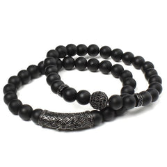 2 Pack Matte Beads Unisex Chakra Bracelet Fashion couple bracelet