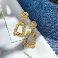 Vintage Geometric Earrings for Women Statement Earring Jewelry Carved