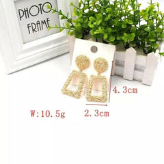 Vintage Geometric Earrings for Women Statement Earring Jewelry Carved