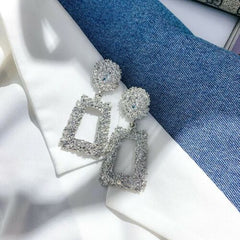 Vintage Geometric Earrings for Women Statement Earring Jewelry Carved