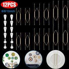 12Pcs 6/8/10inch Wall Plate Spring Hook Hangers Holder