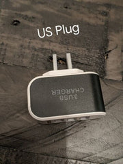 US Plug Wall Charger Station 3 Port USB Charge Charger Travel AC Power Chargers