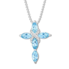 Infinity Cross Necklace Pendant Women Jewelry 925 Sterling Silver