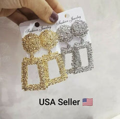 Vintage Geometric Earrings for Women Statement Earring Jewelry Carved