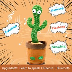 DANCING CACTUS ELECTRONIC TALKING PLUSH TOY PLAYS MUSIC & RECORDS AUDIO FOR KIDS