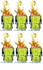Skull Face Heavy Base Whiskey Shot Glasses Set of 6