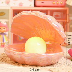 Ceramic Shell Pearl Night Lamp