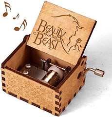 Beauty and The Beast Music Box, Valentine Christmas Birthday Anniversary Wooden Gift