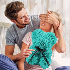 Grreen Creative Foam Rose Flower Teddy Bear Artificial Decoration Valentines Gift