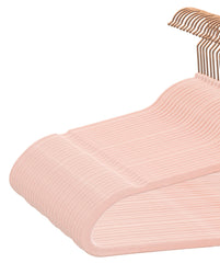Non-Slip Velvet Clothes Hangers, 100 Pack, Pink